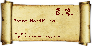 Borna Mahália névjegykártya